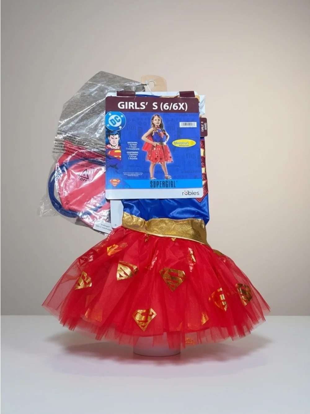 DC Comics Supergirl Blue & Red Tulle Cape Costume for Kids